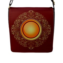 Badge Gilding Sun Red Oriental Flap Closure Messenger Bag (l) by Sapixe