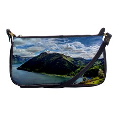 Panoramic Nature Mountain Water Shoulder Clutch Bag by Sapixe