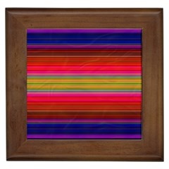 Fiesta Stripe Colorful Neon Background Framed Tiles