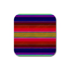 Fiesta Stripe Colorful Neon Background Rubber Square Coaster (4 pack) 