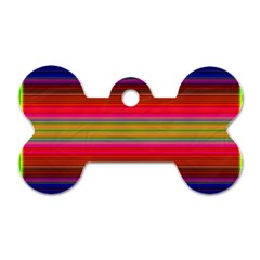 Fiesta Stripe Colorful Neon Background Dog Tag Bone (One Side)