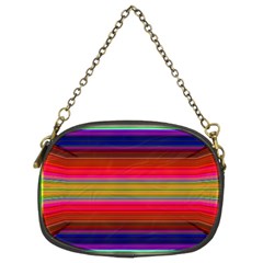 Fiesta Stripe Colorful Neon Background Chain Purse (Two Sides)