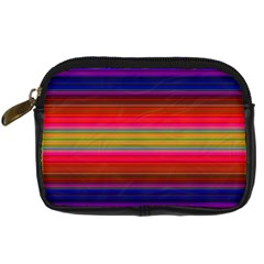 Fiesta Stripe Colorful Neon Background Digital Camera Leather Case