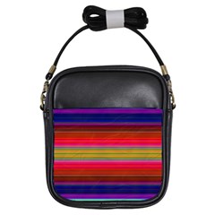 Fiesta Stripe Colorful Neon Background Girls Sling Bag