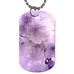 Wonderful Flowers In Soft Violet Colors Dog Tag (Two Sides)