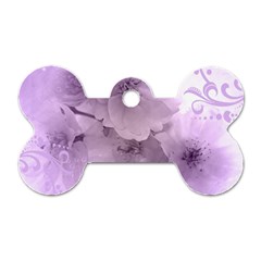 Wonderful Flowers In Soft Violet Colors Dog Tag Bone (One Side)
