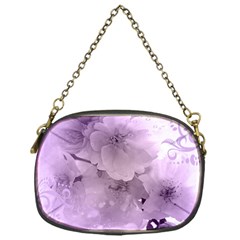 Wonderful Flowers In Soft Violet Colors Chain Purse (One Side)