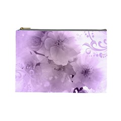 Wonderful Flowers In Soft Violet Colors Cosmetic Bag (Large)