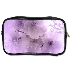 Wonderful Flowers In Soft Violet Colors Toiletries Bag (One Side)