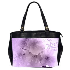 Wonderful Flowers In Soft Violet Colors Oversize Office Handbag (2 Sides)