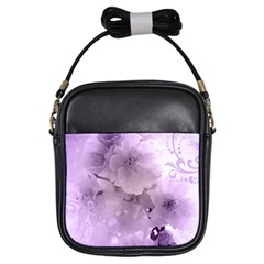 Wonderful Flowers In Soft Violet Colors Girls Sling Bag