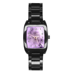 Wonderful Flowers In Soft Violet Colors Stainless Steel Barrel Watch