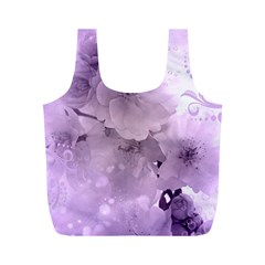 Wonderful Flowers In Soft Violet Colors Full Print Recycle Bag (M)
