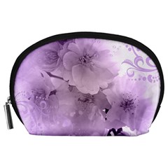 Wonderful Flowers In Soft Violet Colors Accessory Pouch (Large)