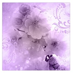 Wonderful Flowers In Soft Violet Colors Large Satin Scarf (Square)