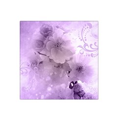 Wonderful Flowers In Soft Violet Colors Satin Bandana Scarf