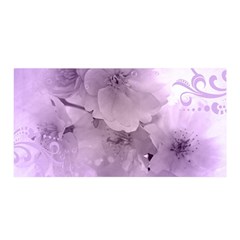 Wonderful Flowers In Soft Violet Colors Satin Wrap