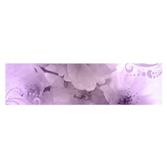 Wonderful Flowers In Soft Violet Colors Satin Scarf (Oblong)