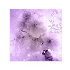 Wonderful Flowers In Soft Violet Colors Small Satin Scarf (Square)