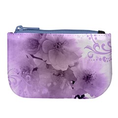 Wonderful Flowers In Soft Violet Colors Large Coin Purse