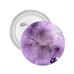 Wonderful Flowers In Soft Violet Colors 2.25  Buttons