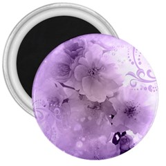 Wonderful Flowers In Soft Violet Colors 3  Magnets