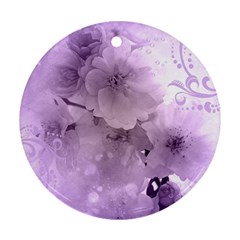 Wonderful Flowers In Soft Violet Colors Ornament (Round)