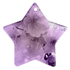 Wonderful Flowers In Soft Violet Colors Ornament (Star)