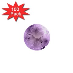 Wonderful Flowers In Soft Violet Colors 1  Mini Buttons (100 pack) 