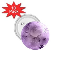 Wonderful Flowers In Soft Violet Colors 1.75  Buttons (10 pack)