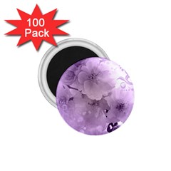 Wonderful Flowers In Soft Violet Colors 1.75  Magnets (100 pack) 
