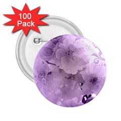 Wonderful Flowers In Soft Violet Colors 2.25  Buttons (100 pack) 