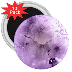 Wonderful Flowers In Soft Violet Colors 3  Magnets (10 pack) 