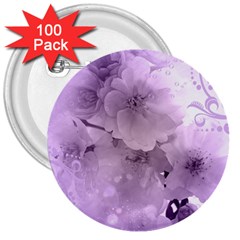Wonderful Flowers In Soft Violet Colors 3  Buttons (100 pack) 