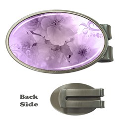 Wonderful Flowers In Soft Violet Colors Money Clips (oval)  by FantasyWorld7