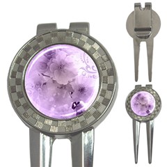Wonderful Flowers In Soft Violet Colors 3-in-1 Golf Divots