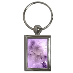 Wonderful Flowers In Soft Violet Colors Key Chains (Rectangle) 