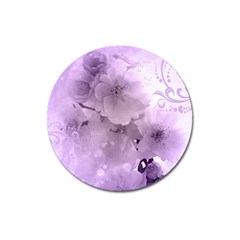 Wonderful Flowers In Soft Violet Colors Magnet 3  (Round)