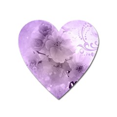 Wonderful Flowers In Soft Violet Colors Heart Magnet