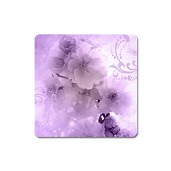 Wonderful Flowers In Soft Violet Colors Square Magnet