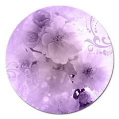 Wonderful Flowers In Soft Violet Colors Magnet 5  (Round)