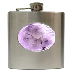 Wonderful Flowers In Soft Violet Colors Hip Flask (6 oz)