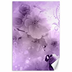 Wonderful Flowers In Soft Violet Colors Canvas 12  x 18 