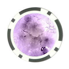 Wonderful Flowers In Soft Violet Colors Poker Chip Card Guard