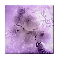 Wonderful Flowers In Soft Violet Colors Face Towel