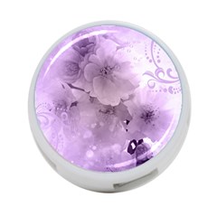 Wonderful Flowers In Soft Violet Colors 4-Port USB Hub (Two Sides)