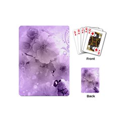 Wonderful Flowers In Soft Violet Colors Playing Cards (mini) by FantasyWorld7
