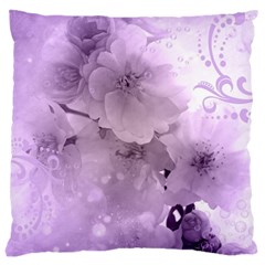 Wonderful Flowers In Soft Violet Colors Large Cushion Case (Two Sides)
