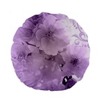 Wonderful Flowers In Soft Violet Colors Standard 15  Premium Round Cushions Front