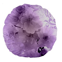 Wonderful Flowers In Soft Violet Colors Large 18  Premium Round Cushions